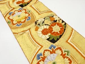 アンティーク　幾何学に花模様織り出し袋帯（材料）